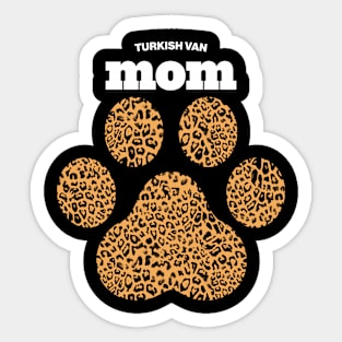 Haute Leopard Turkish Van Mom Cat Paw With Rich Leopard Print Sticker